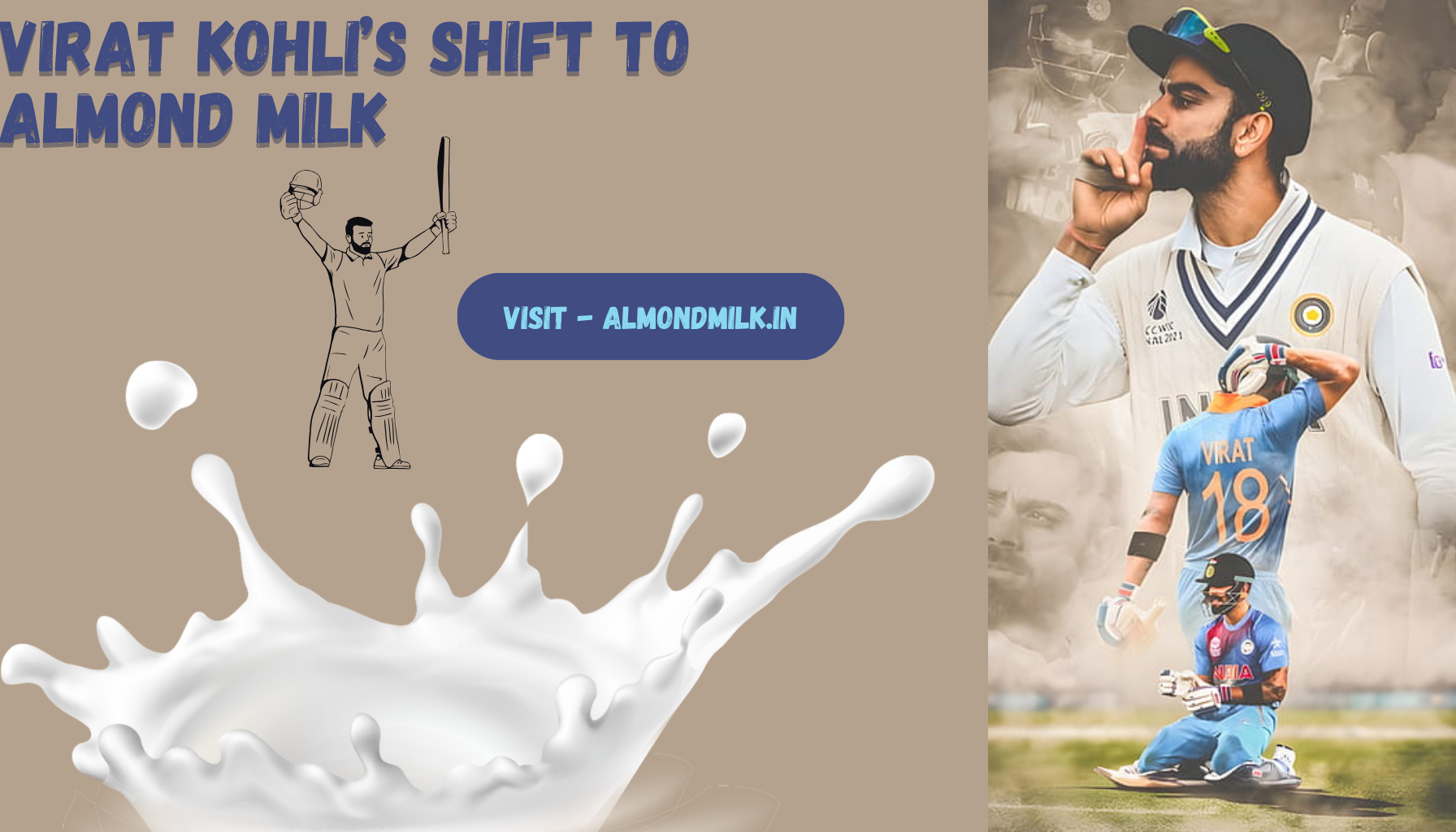 Virat Kohli’s Shift to Almond Milk: The Power Fuel Behind His Plant-Based Lifestyle | Virat Kohli almond milk